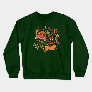 Tortoise and the Hare in Red Crewneck Sweatshirt